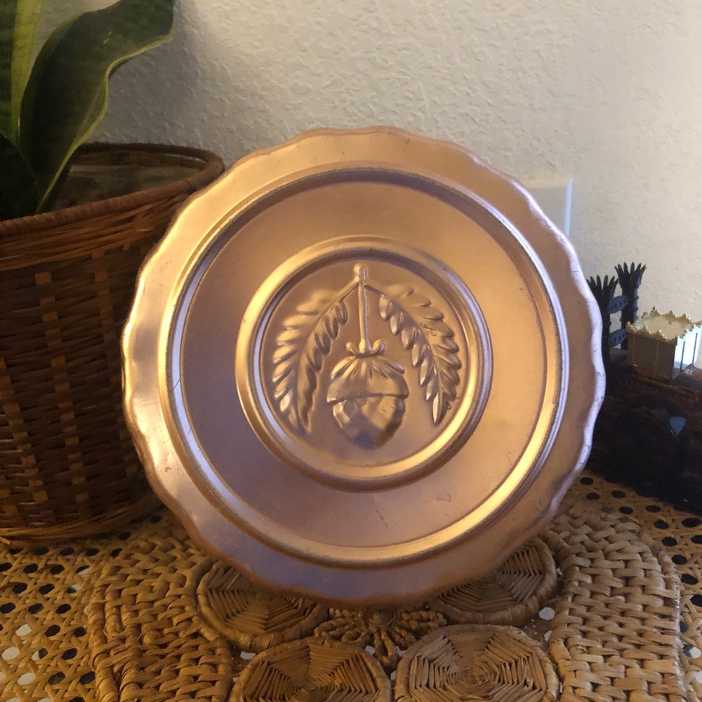 Vintage Copper Acorn and Leaf Jello Mold